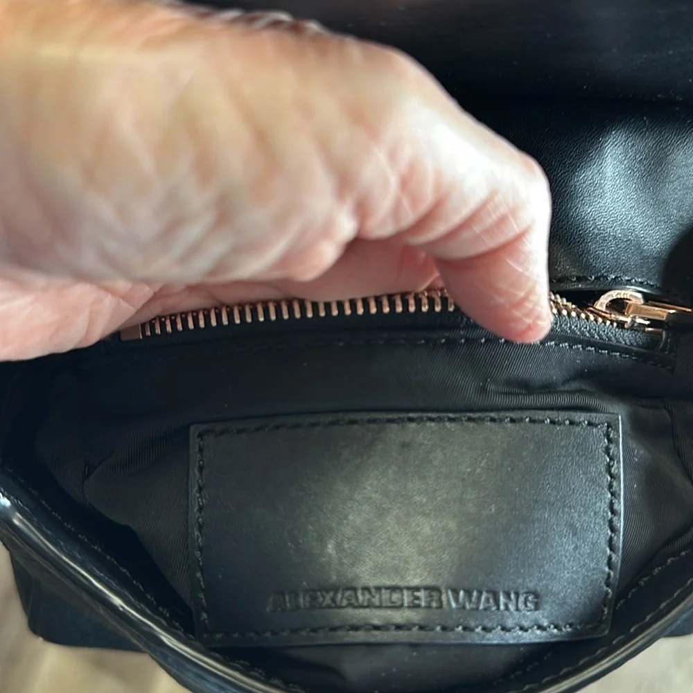 Alexander Wang Leather Crossbody Bag with Rose-gold Hardware. Adjustable Strap